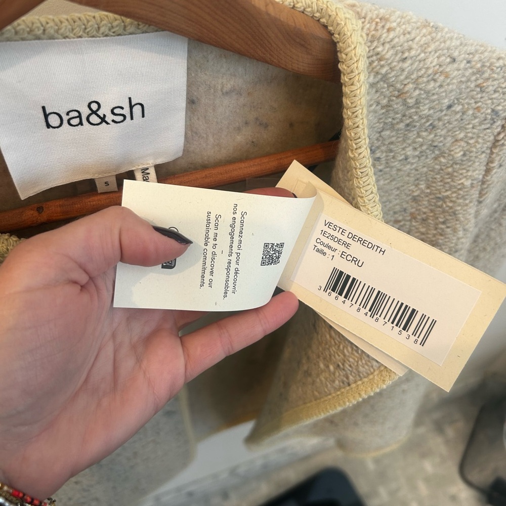 NWT ba&sh Ecru Textured Jacket - Picture 6 of 7